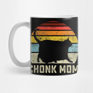 Chonk Cat Mom Scale Meme Funny Retro Style Mommy Cats Memes Mug